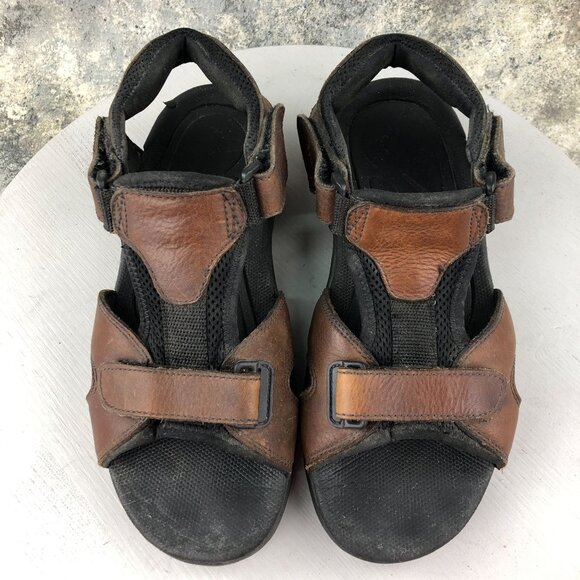 GH Bass & Co Men's Size 11M Trail Brown Genuine Leather Hook & Loop Sandals - Picture 3 of 14